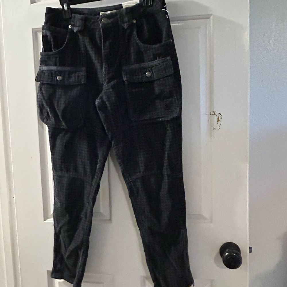 Free People Black Cargo Pants with Front Flap Pockets